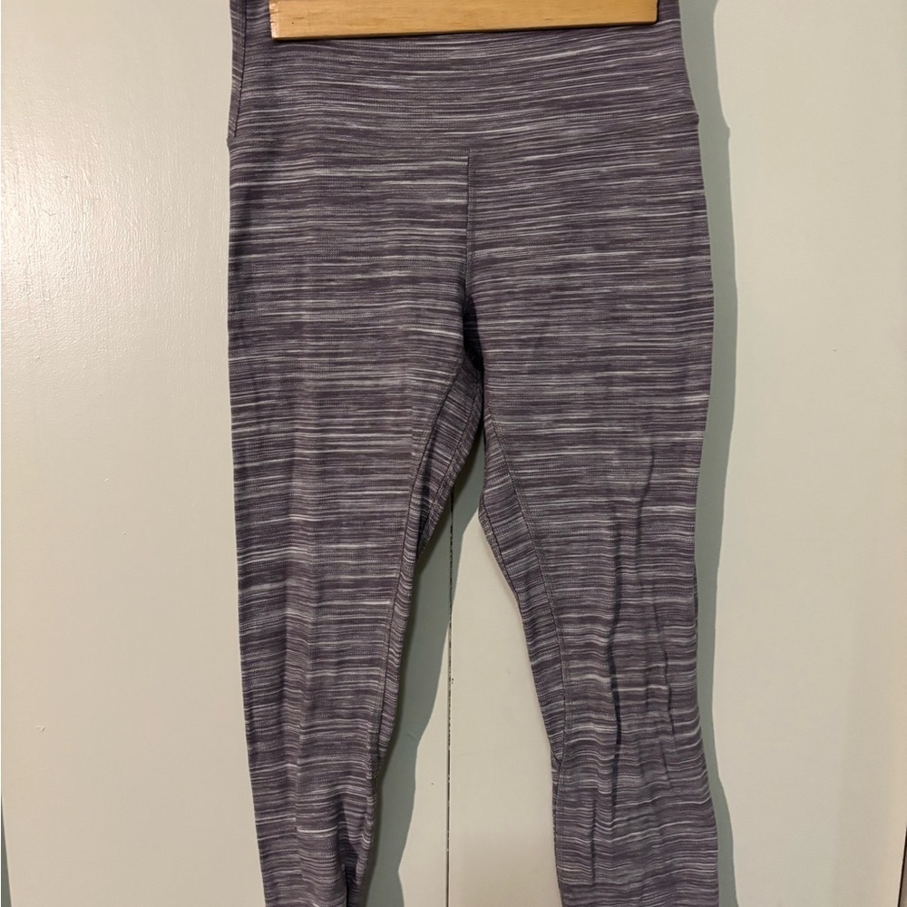 Lululemon Purple and Gray Striped Leggings